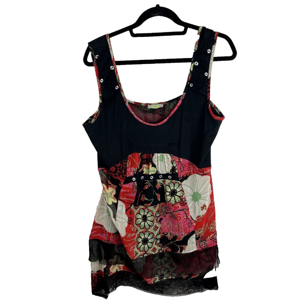 Doulcezza Multi-Coloured Loose Tank Top Womens Size XL